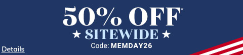 50% Off Sitewide! Use code MEMDAY26.
