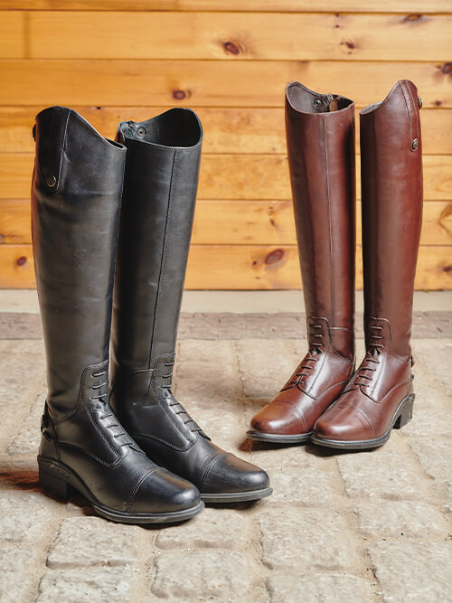 Black and shop brown riding boots