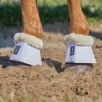 white fleece bell boots