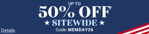 50% Off Sitewide! Use code MEMDAY26.
