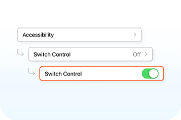 screenshot in iphone showing activating switch control in accessibility