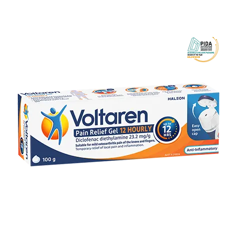 Tube and packaging of Voltaren Pain Relief Gel 12 Hourly