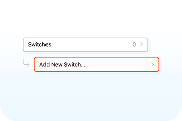 screenshot in iphone showing add new switch options once