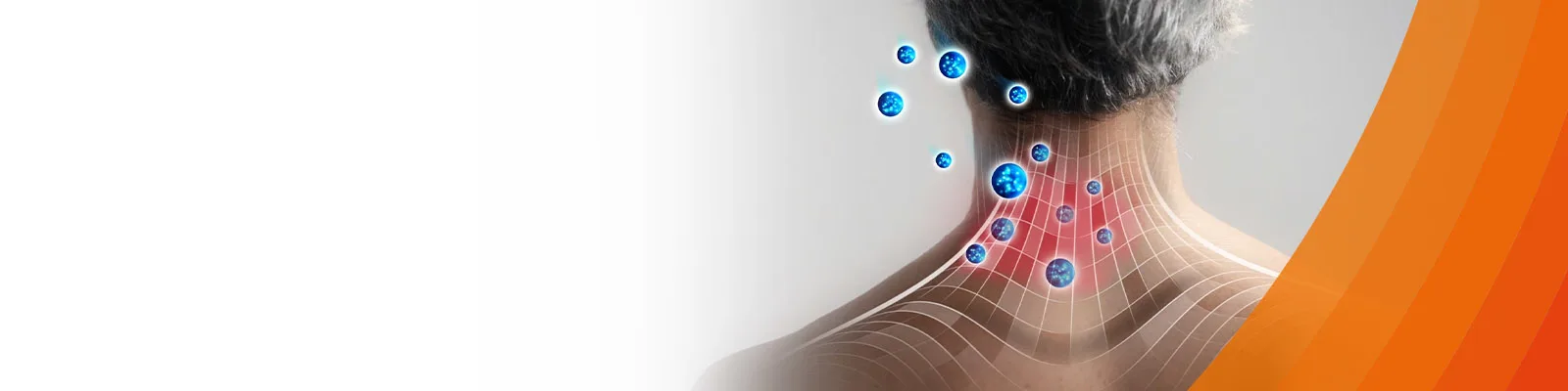 Graphic showing how Voltaren Gel works on the neck
