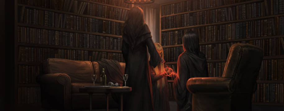 Bellatrix lie Narcissa et Snape dans un vœu incassable.