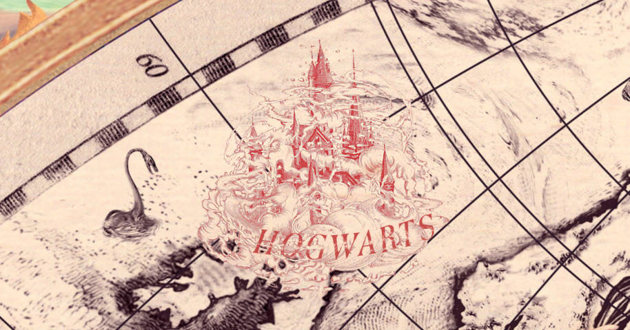 Wizarding School Hogwarts with name