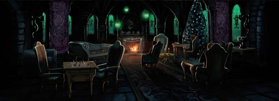 The Slytherin Common Room with Draco from the Chamber of Secrets 