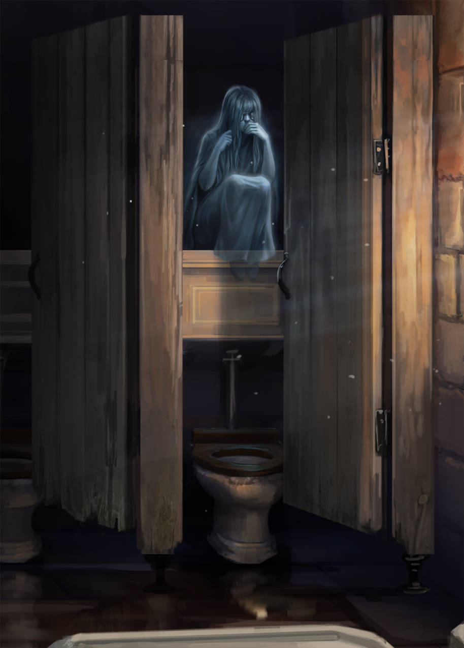 Moaning Myrtle in her bathroom