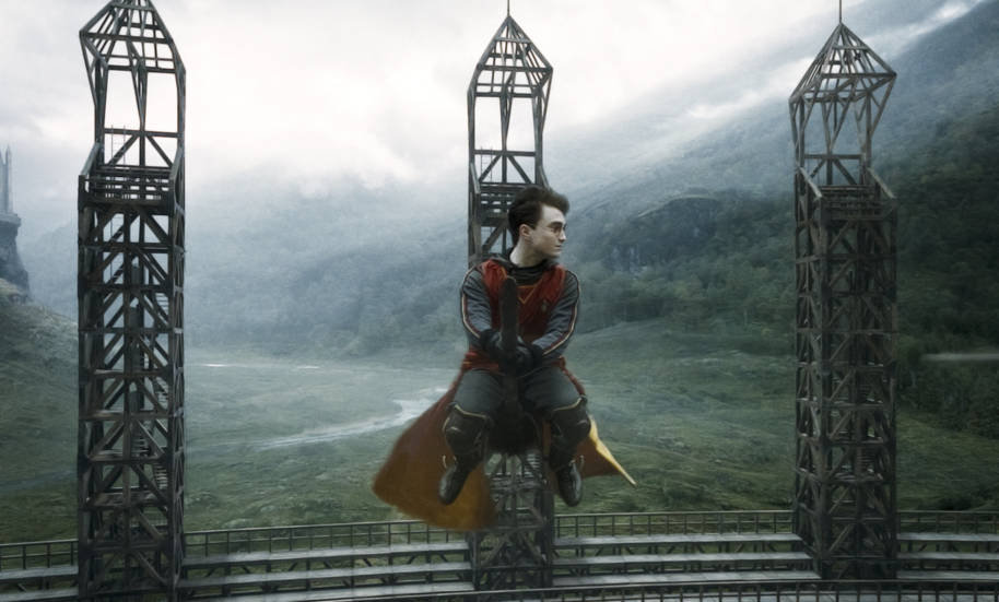 Harry playing quidditch in the Half Blood Prince  