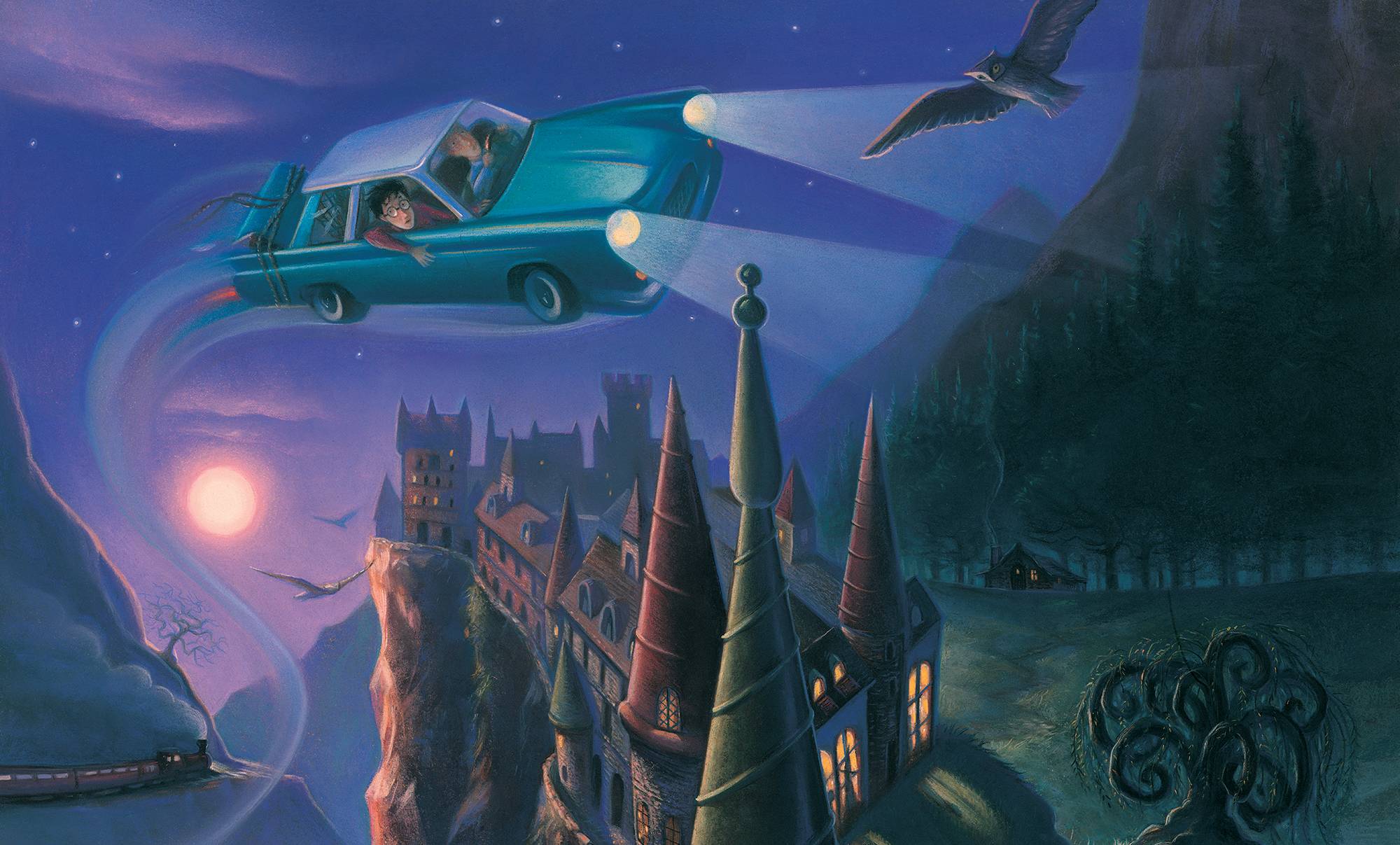 marygrandpre-chamberofsecrets-flyingcar-hogwarts