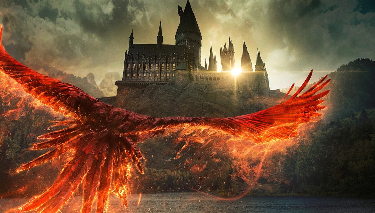 hogwarts castle on fire