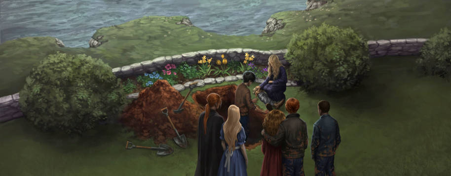 Dobby's funeral at Shell Cottage.