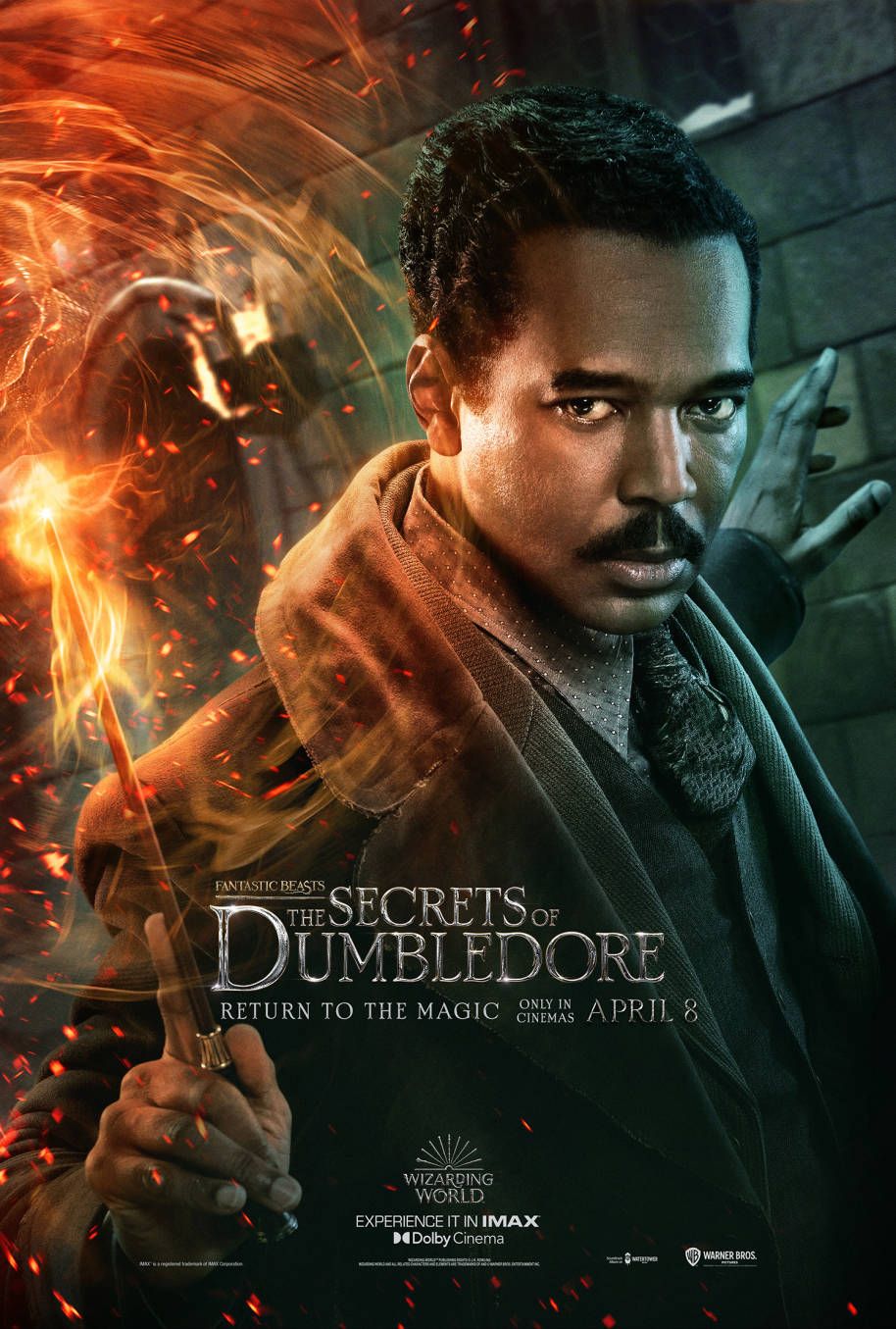 Yusuf Kama played by William Nadylam in the Fantastic Beasts: Secrets of Dumbledore poster.