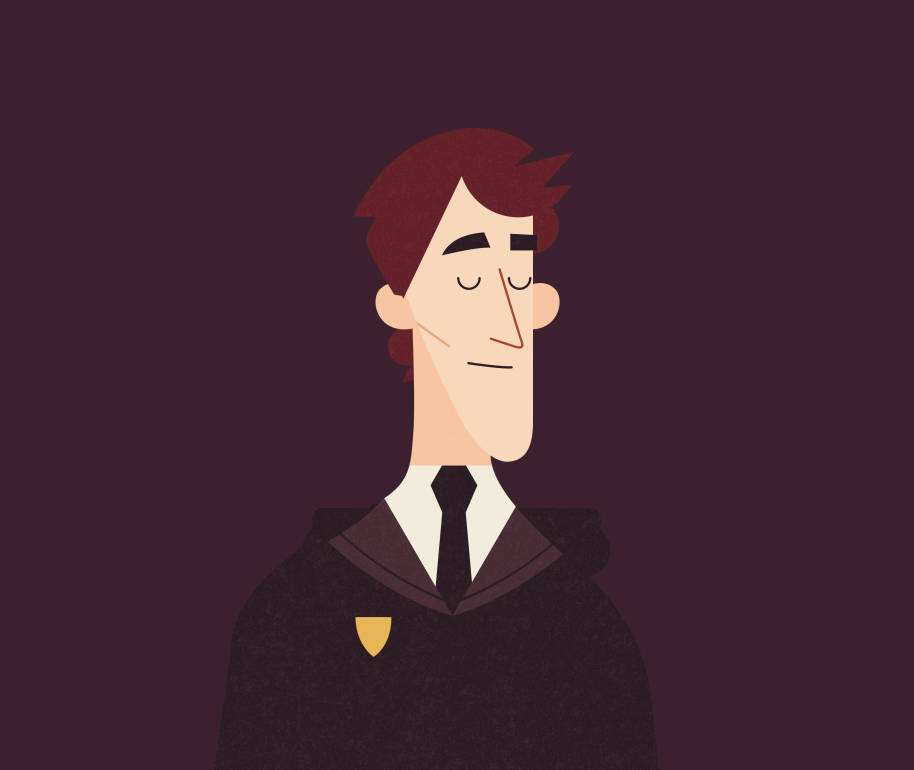 Illustration of Ernie Macmillan from the Dumbledore's Army infographic