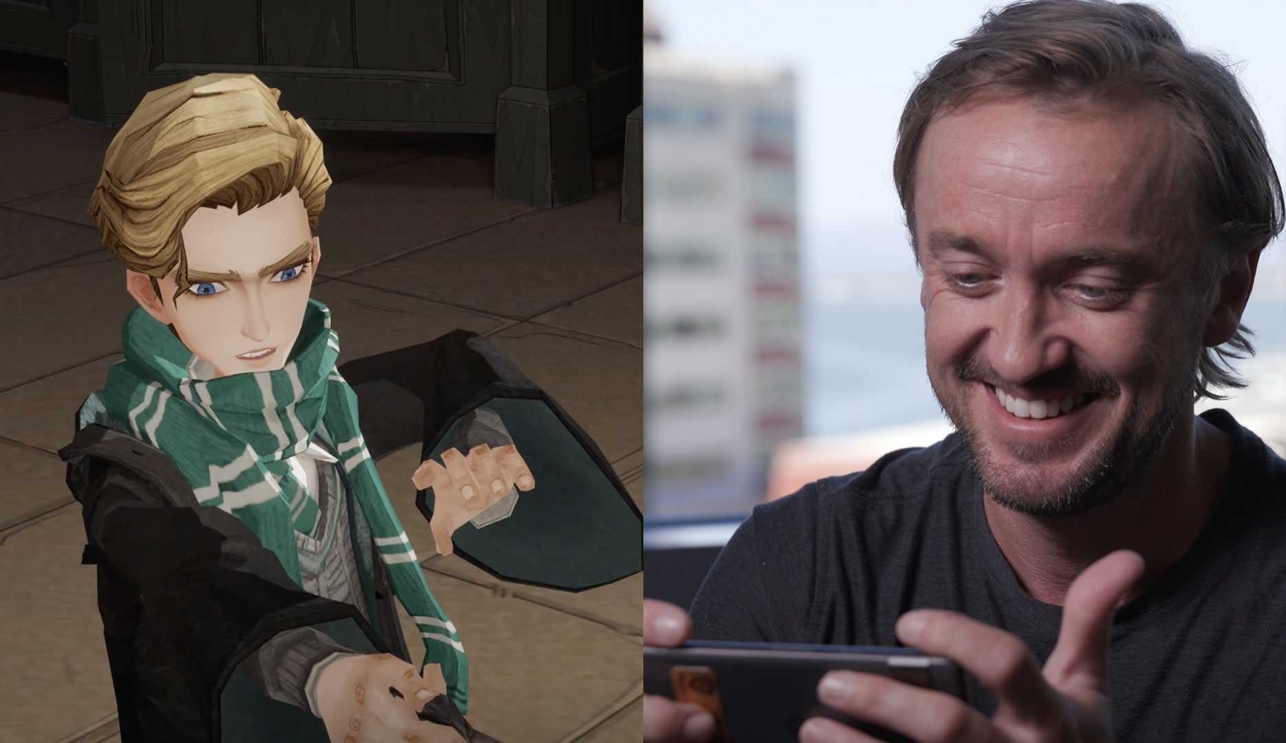 Watch Tom Felton play Harry Potter: Magic Awakened, Draco Malfoy-style