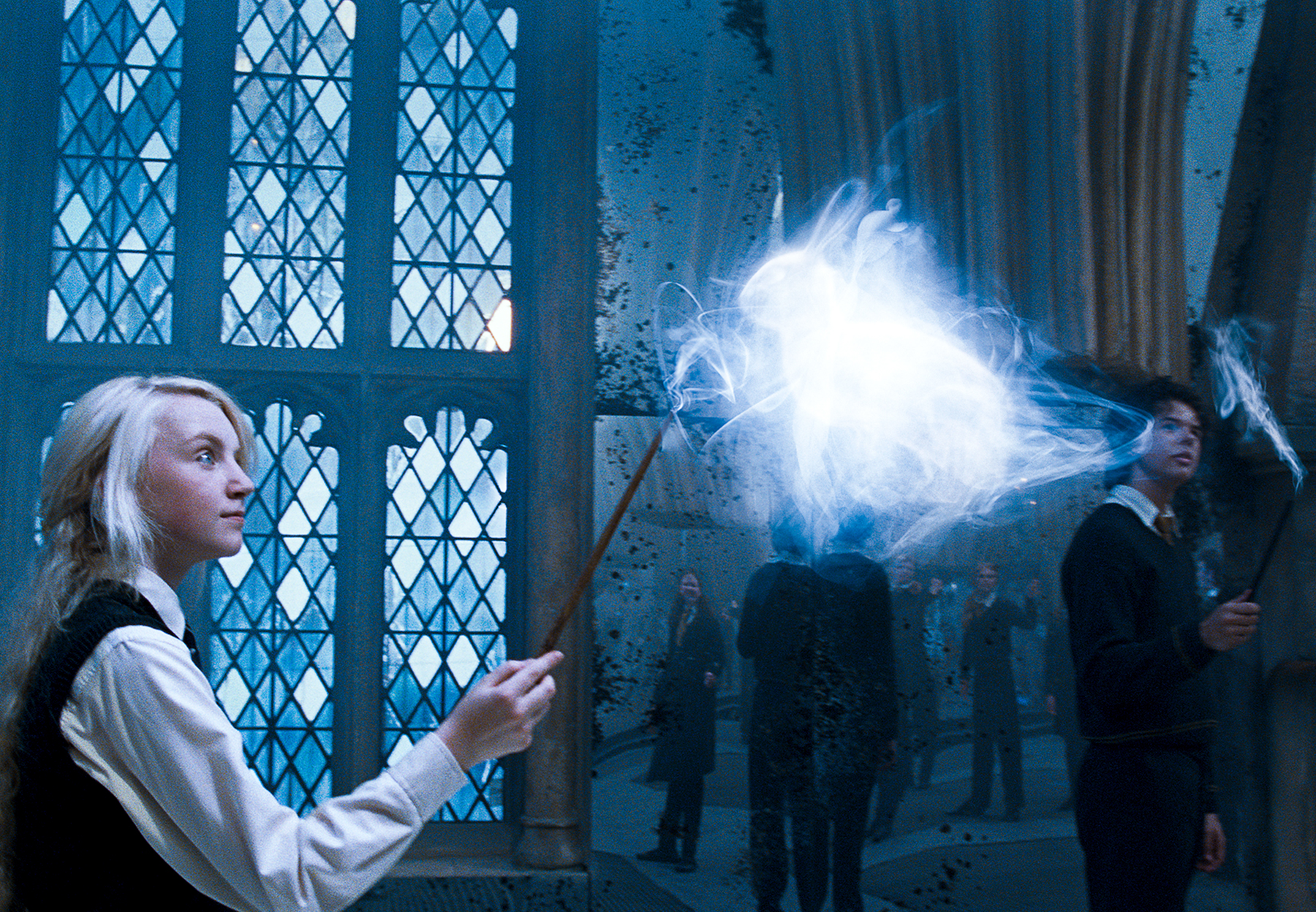 Expecto Patronum Deathly Hallows Harry Potter shower curtain