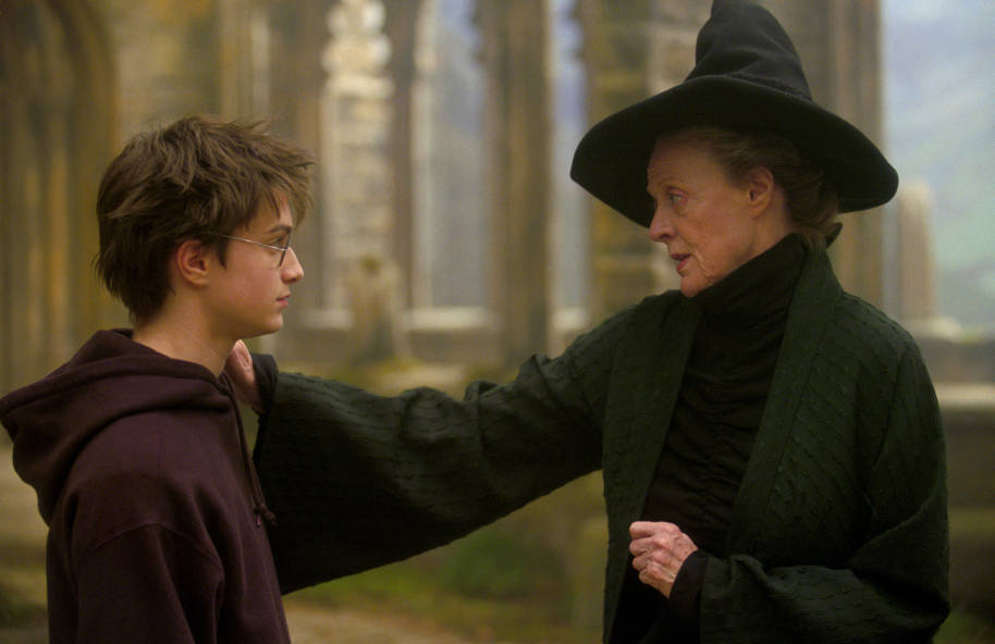 McGonagall with hand on Harry's Shoulder from the Prisoner of Azakaban.