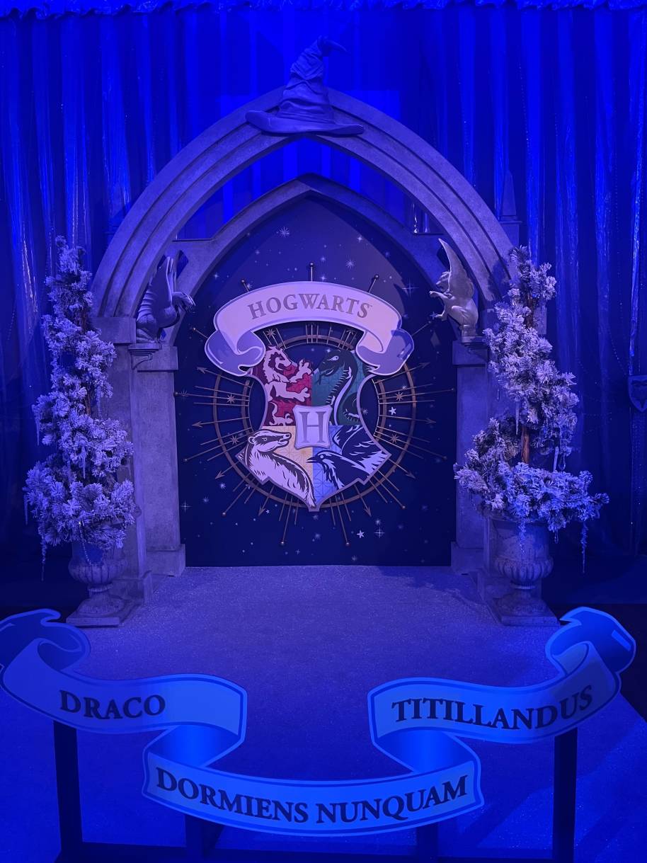 A Hogwarts-themed photo opportunity at the Yule Ball experience in Milan