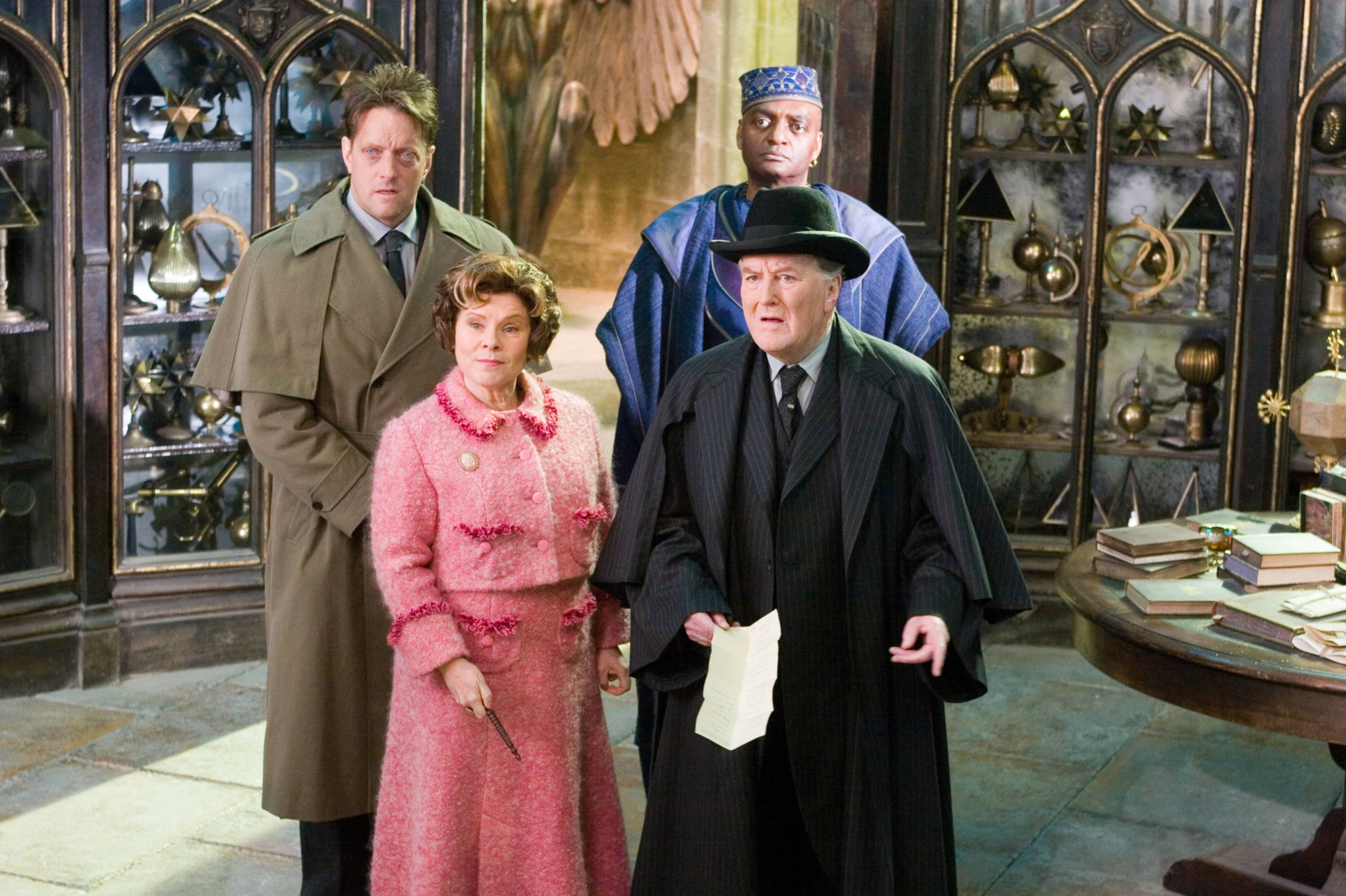 Umbridge Fudge and Shacklebolt in Dumbledore's Office 