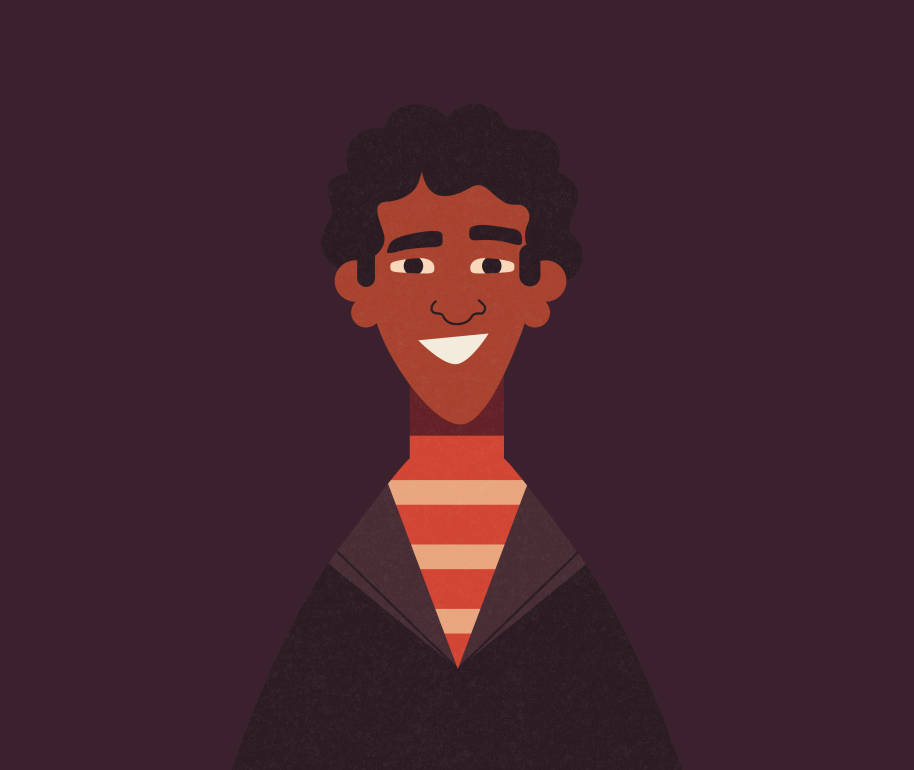 Illustration of Lee Jordan from the Dumbledore's Army infographic