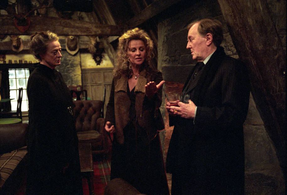 Minerva McGonagall, Madam Rosmerta and Cornelius Fudge in the Three Broomsticks