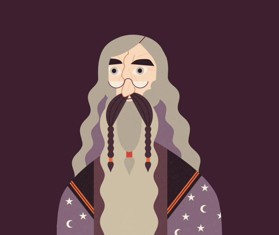 Illustration of Albus Dumbledore from the first Order of the Phoenix infographic