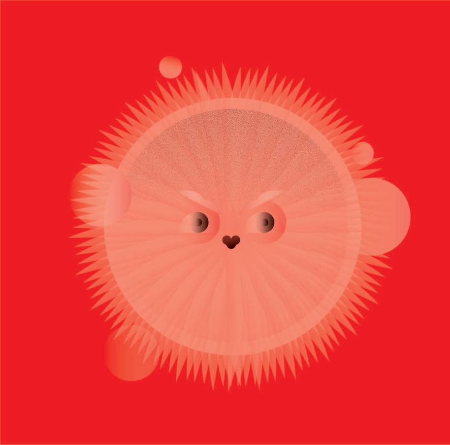 Illustration of a Pygmy Puff from the Wonderful Wizarding World Happiness Generator