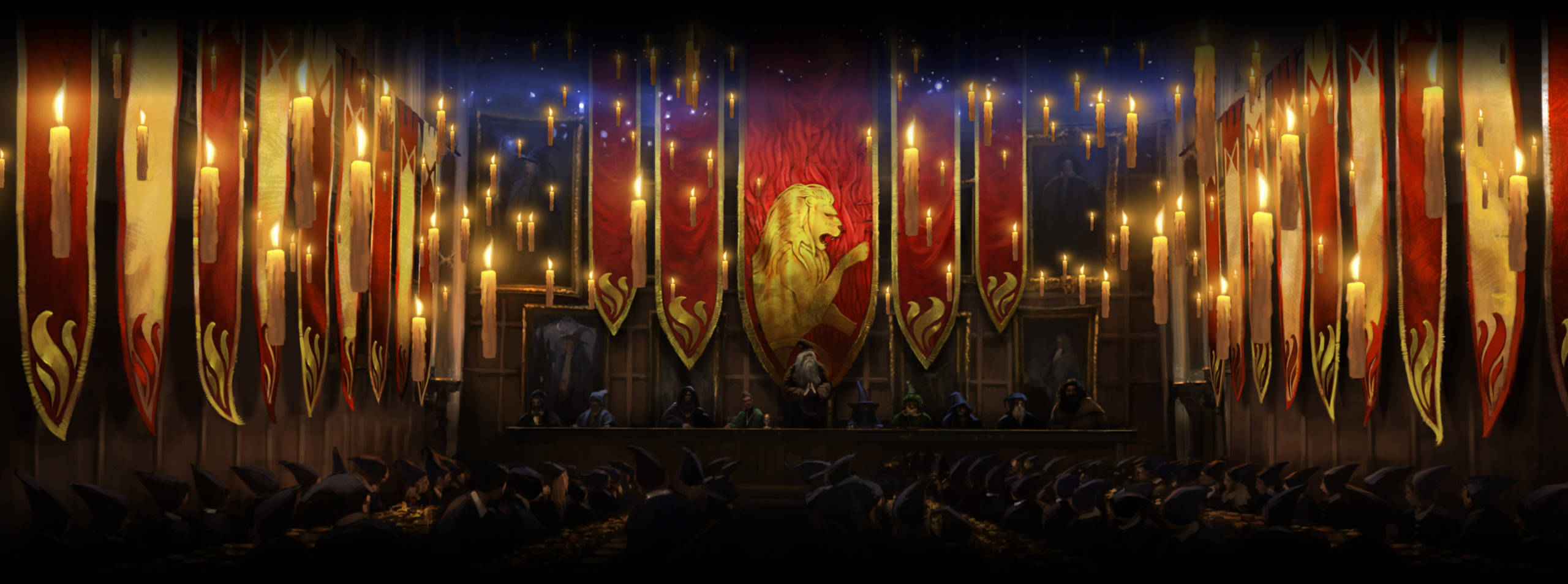 The Great Hall when Gryffindor win the House Cup 