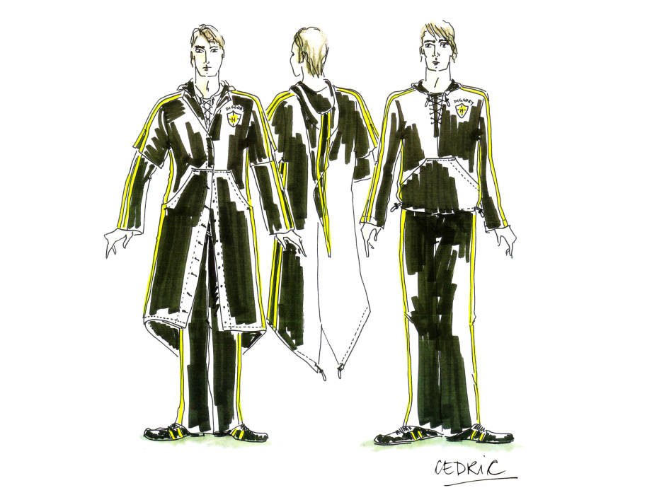 An Illustration of Cedric's dress robes for the Yule Ball 