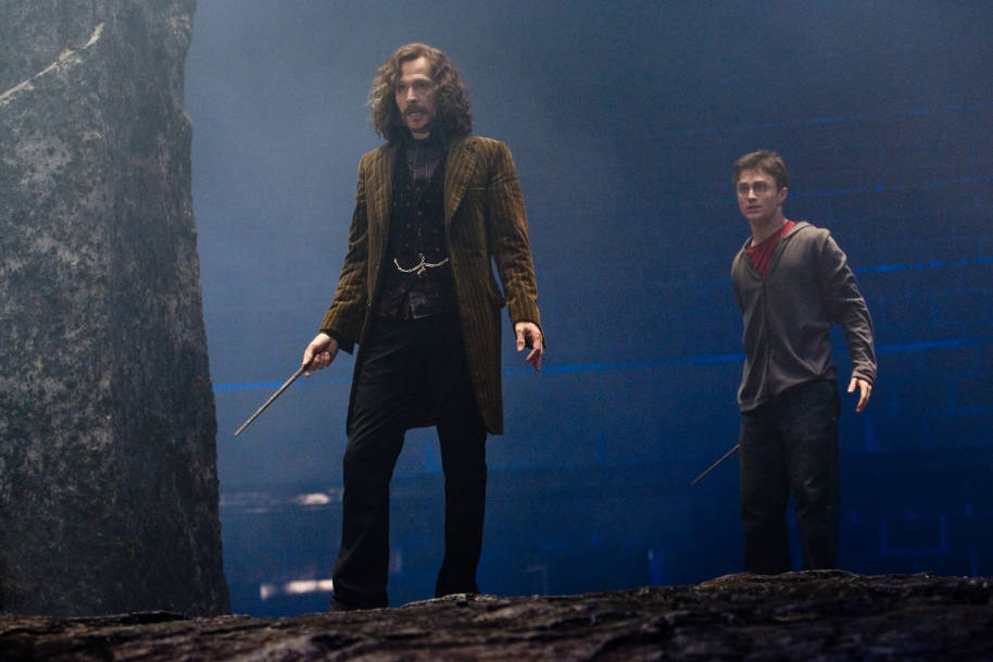 Harry and Sirius standing in the Department of Mysteries 