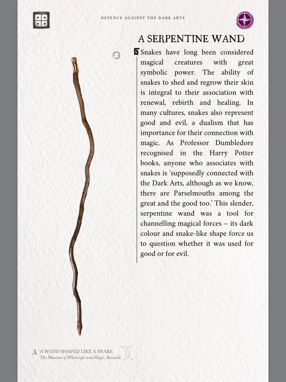 Serpentine wand from Harry Potter: A History of Magic