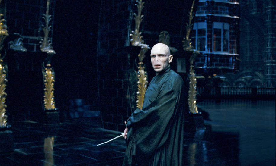 Voldemort holding his wand in the Ministry of Magic from the Order of the Phoneix 