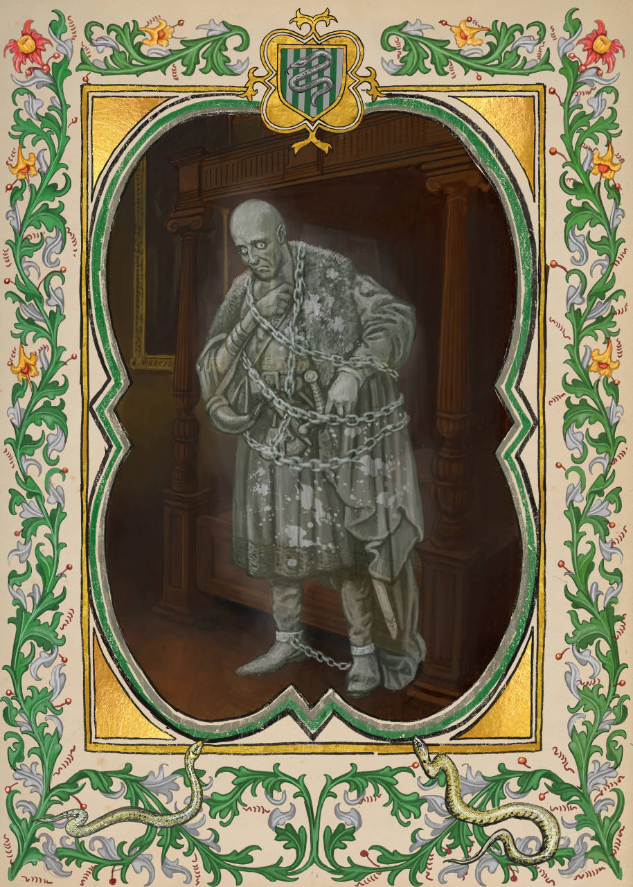 Still image of the Bloody Baron from the Hogwarts Ghosts portraits