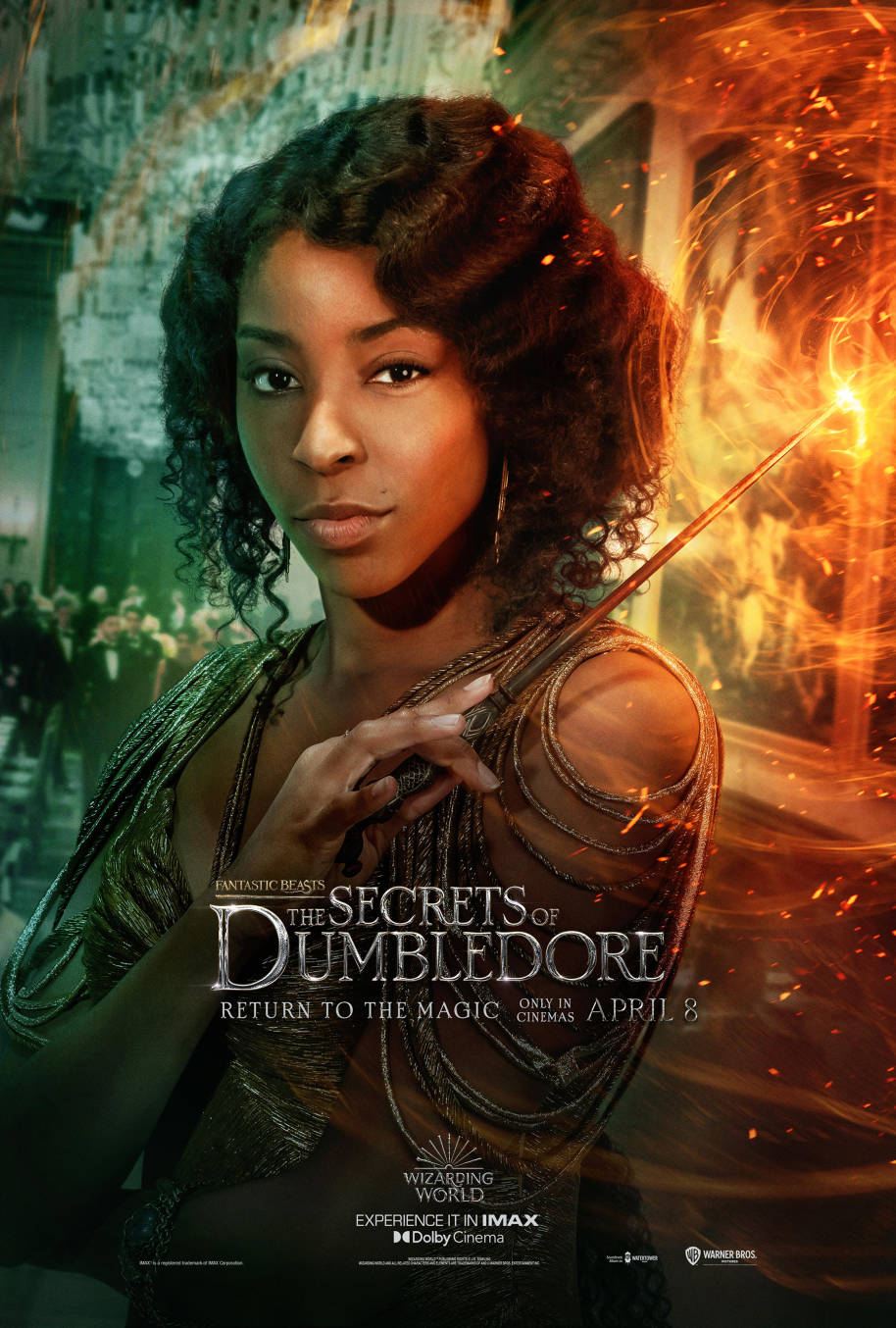 Jessica Williams as Lally Hicks in the Fantastic Beasts: the Secrets of Dumbledore poster
