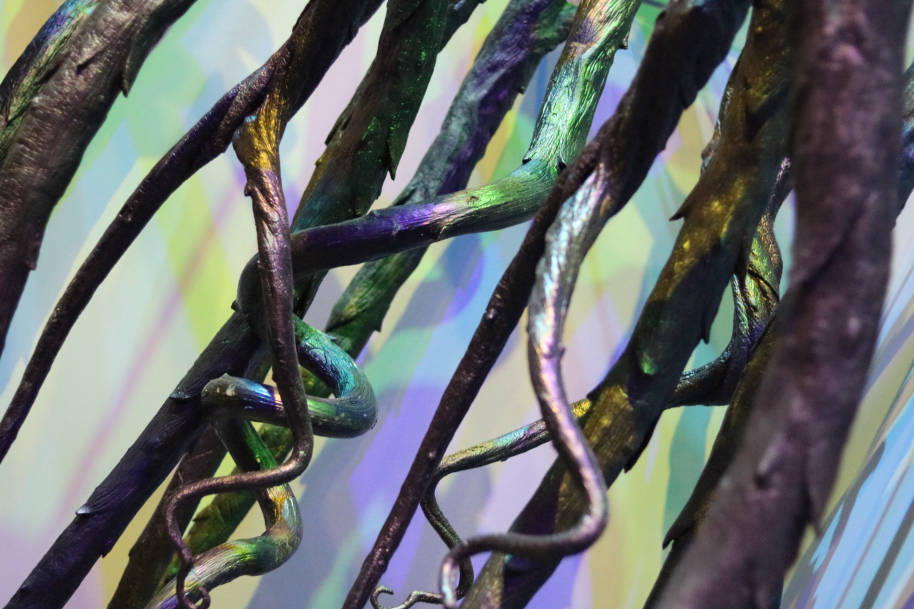 A close up of the Devil's Snare plant from Harry Potter and the Philosopher's Stone at the Warner Bros. Studio Tour London. 