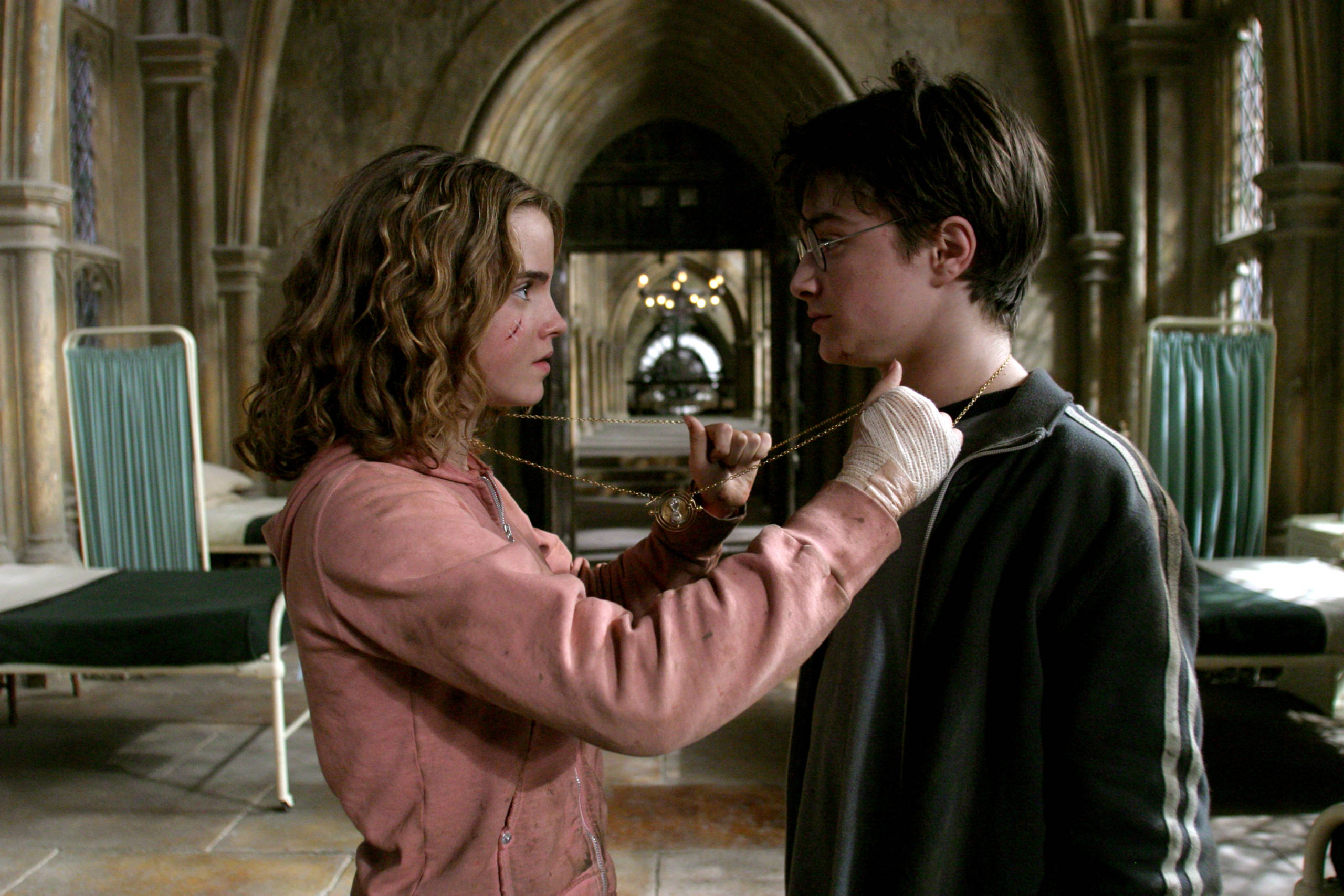 Harry and Hermione using the Time Turner in the Prisoner of Azkaban