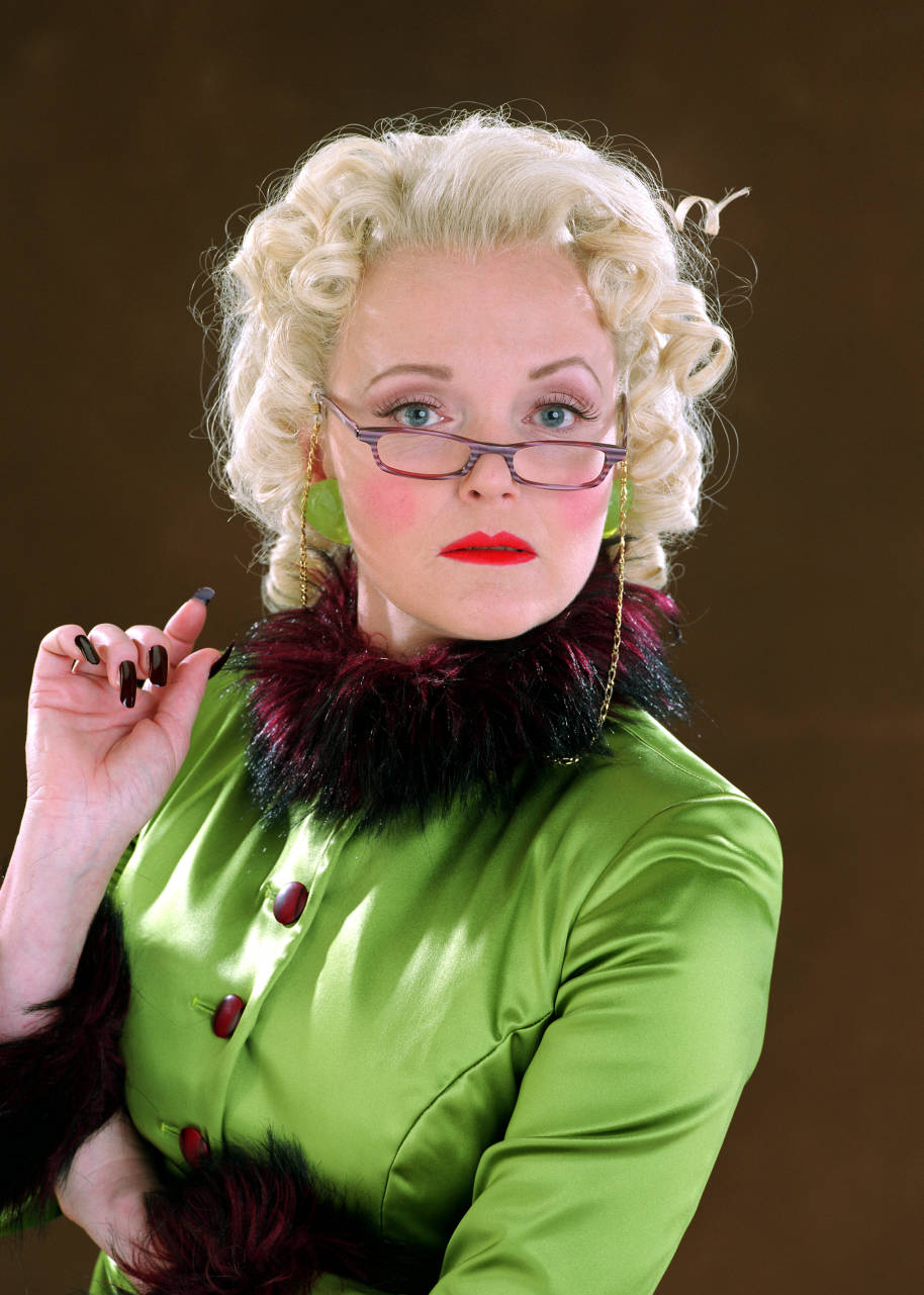 Rita Skeeter looking quizical from the Goblet of Fire 