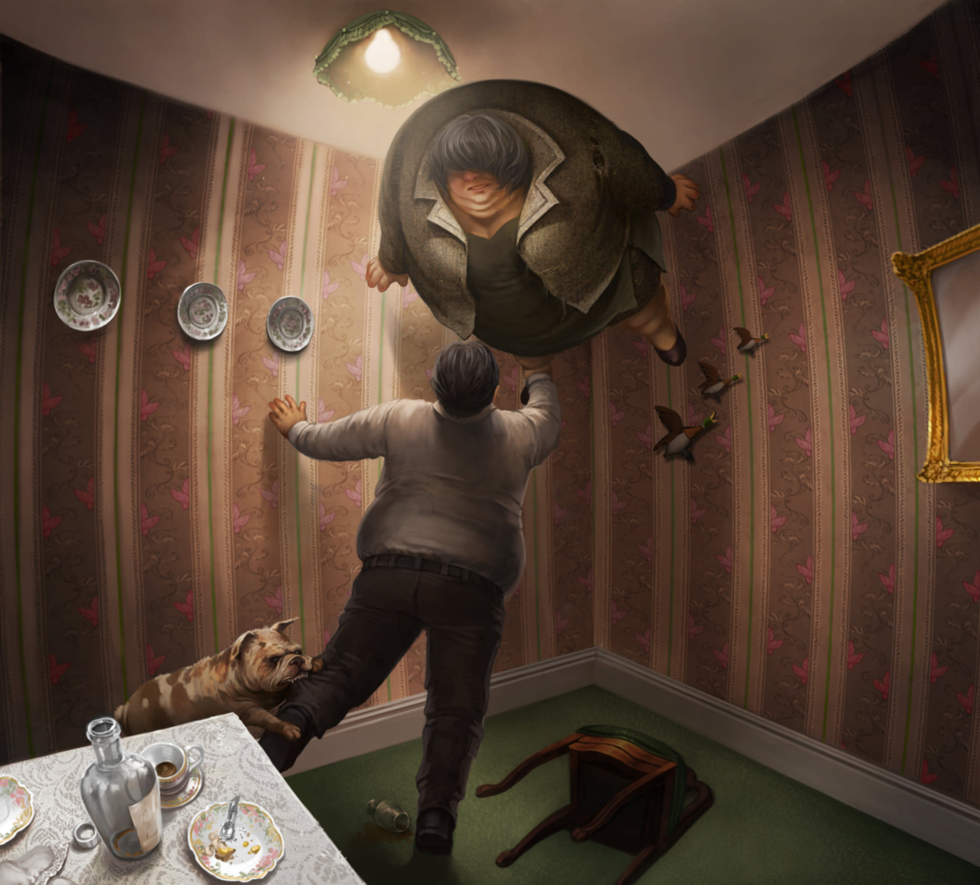 MargeDursley PM B3C2M1 AuntMargeBlownUpFloatingInDurselysDiningRoomWithVernon Moment