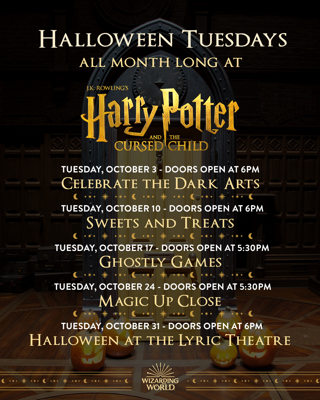 Harry Potter and the Cursed Child to put on Hallowe en nights in