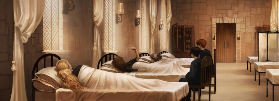 PMARCHIVE-HospitalWing PM B2C16M1 HarryPotterAndRonWeasleyVisitingPetrifiedHermioneGranger Moment 2PFQpIaGMoyGACaQQoq8iI-b3