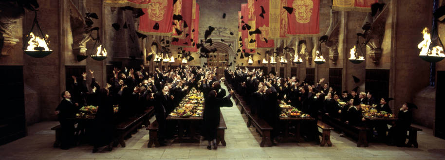 Hats fly in the air when Gryffindor win the House Cup 