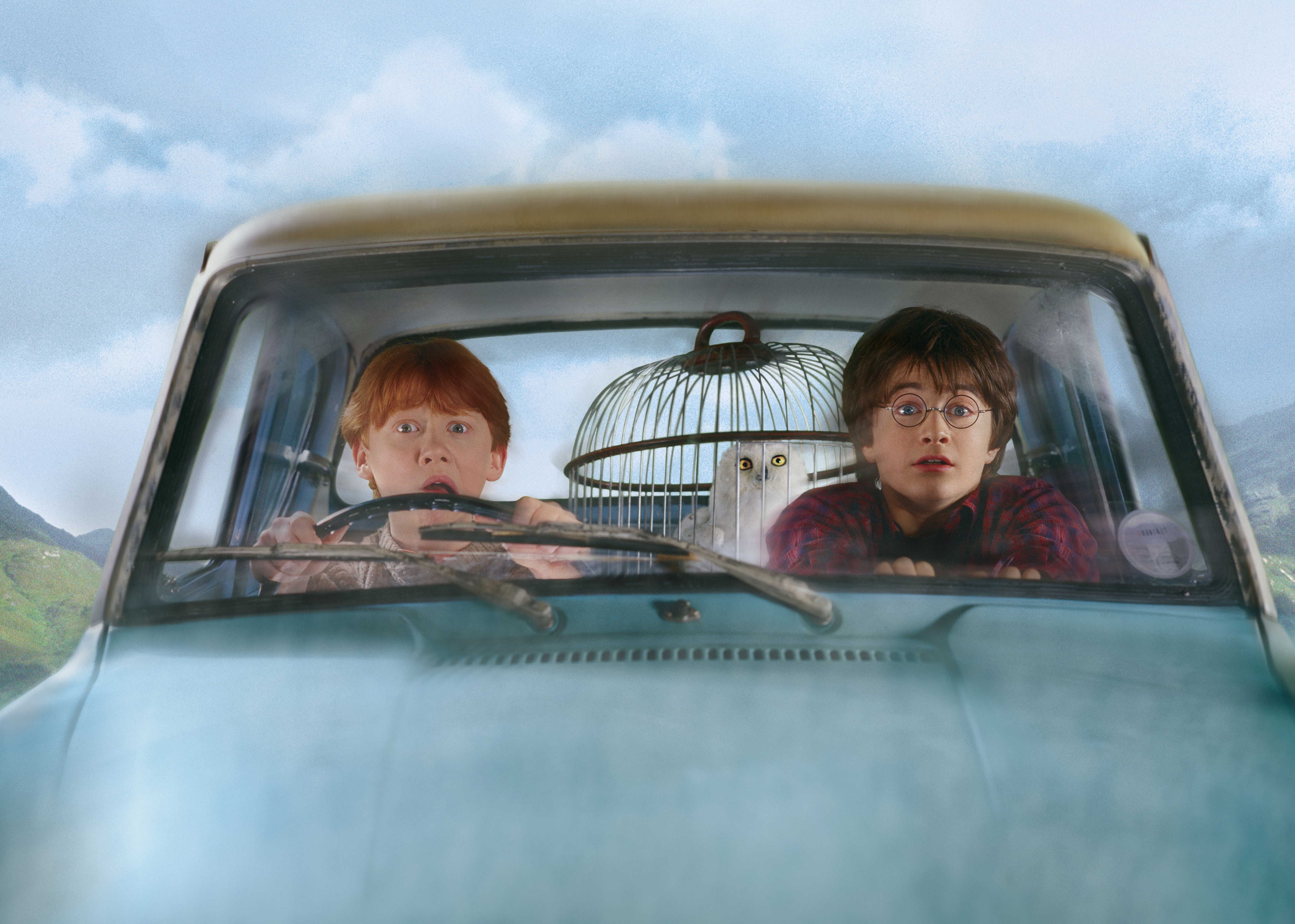 In Harry Potter and the Chamber of Secrets, you can see that Ron's