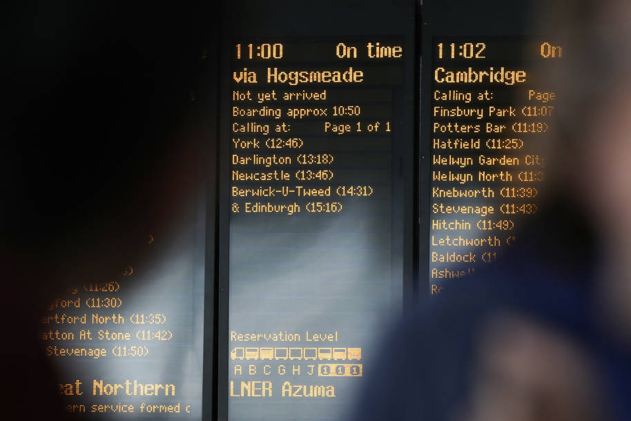 Kings Cross train board 