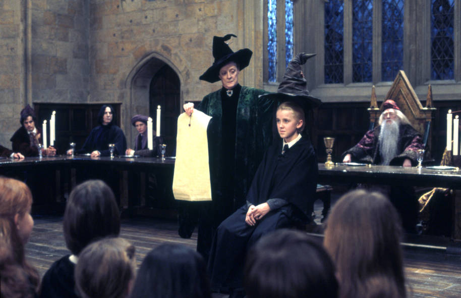 Draco being sorted into Slytherin