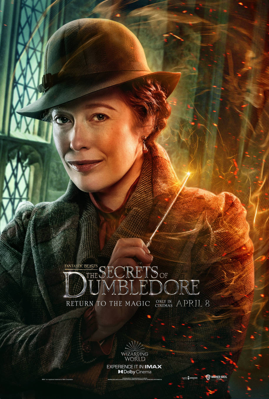 Bunty in the Fantastic Beasts: The Secrets of Dumbledore poster, played by Victoria Yeates.
