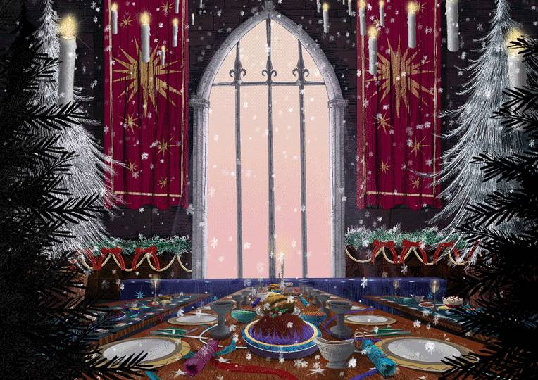 Animated illustration from Christmas in the Great Hall from Harry's second year