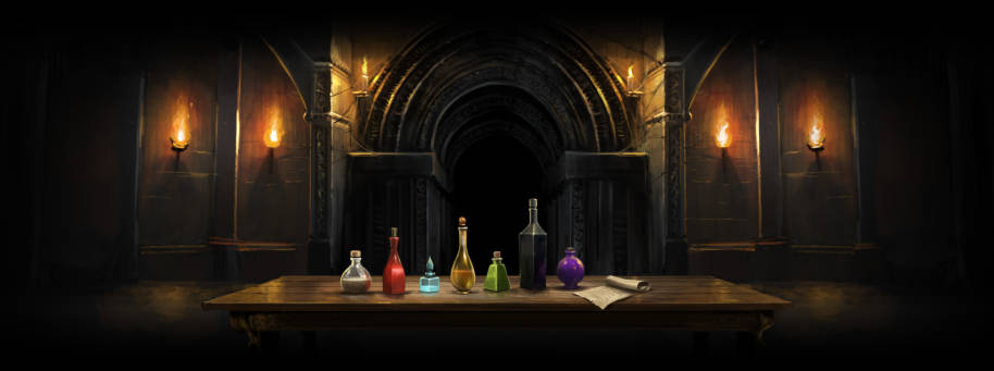 Les sept potions testant la logique qui protègent la pierre philosophale.