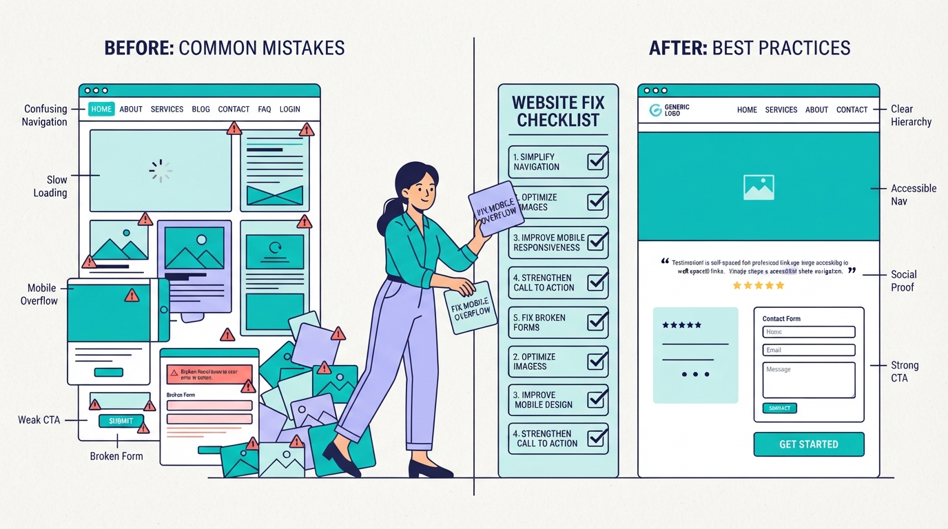 10 sai lầm khi thiết kế website khiến khách khó hiểu và khó chuyển đổi