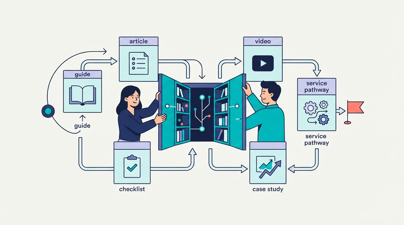 Content Hub là gì? Cách biến thư viện bài viết thành hệ thống tạo traffic và lead