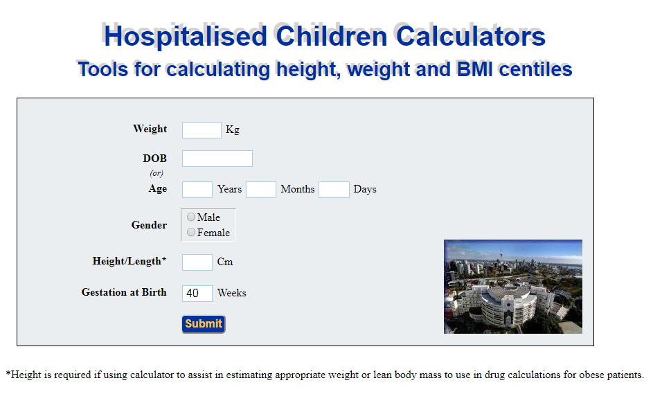 Anthropometry Height Weight And Bmi Centiles Calculator Calculator